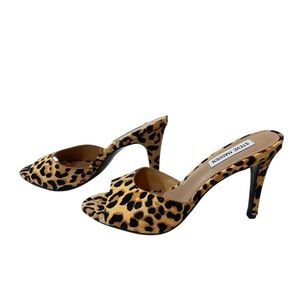 Steve Madden Erin Leopard Open Toe Pump Womens Size 6.5 Heel Height 4”